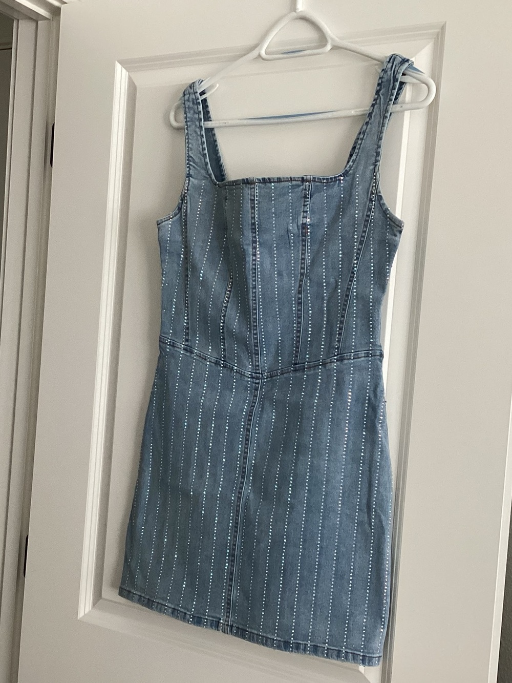 Lucky & Blessed Light Blue Embellished Denim Dress - NWT - Size L